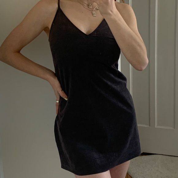 ARITZIA SIMPLE & CHIC GREY/TAUPE SUEDE DRESS - Picture 1 of 4